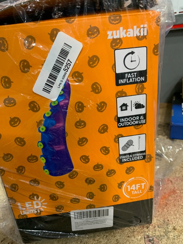 Photo 1 of 1PCS 14FT Giant Halloween Inflatables Octopus Tentacles, Huge Halloween Decorations Outdoor Build-in LED Lights Vivid Spooky Blow Up Yard Decoration Large Blowups Holiday Lawn Party Yard -Style B