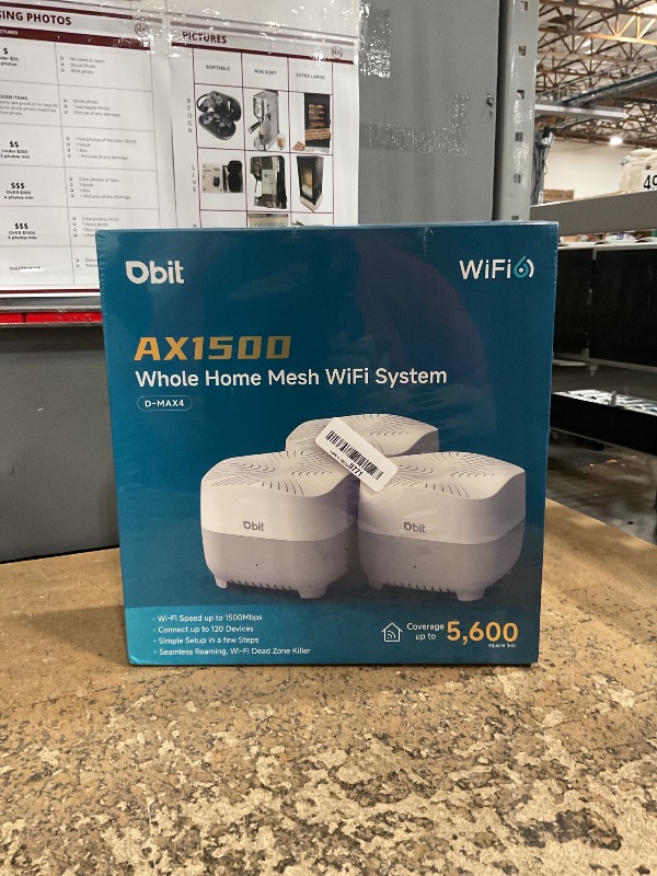 Photo 1 of *FACTORY SEALED* DBIT AX1500 WiFi 6 Mesh Wi-Fi System | 5,600 Sq Ft Coverage & 120 Devices | Dual-Band, Seamless Roaming, Parental Controls | Replaces Wireless Router and Extender | 4 Gigabit Ports Per Unit (3-Pack)