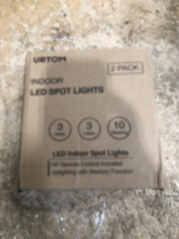 Photo 1 of **MISSING REMOTE**URTOM 3000K/4000K/5000K Uplighting 3W LED Spotlight Indoor Plug-in with Memory Function Floor Spot Lights with Remote Control Dimmable Uplights Indoor for Plant/Picture/Artwork, 2 Pack