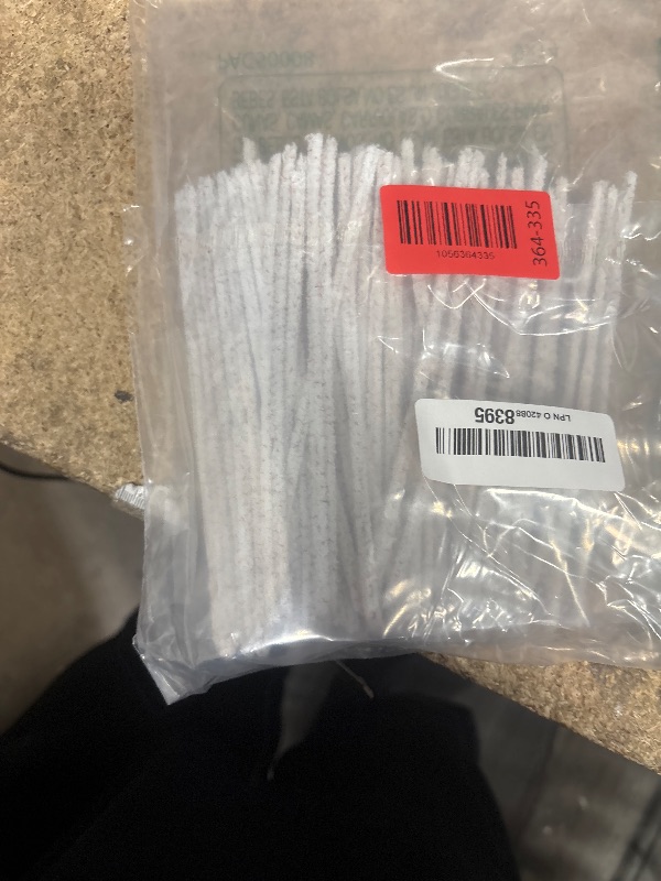 Photo 1 of (200) Lova  Cleaners Bulk (Hard Bristle) Easily Cleans, Glass Pipe Cleaner for Cleaning, Glass Pipes, Pipecleaners, Chenille Stems, (6 Inchs), 100% Cotton, Steel Wire, White