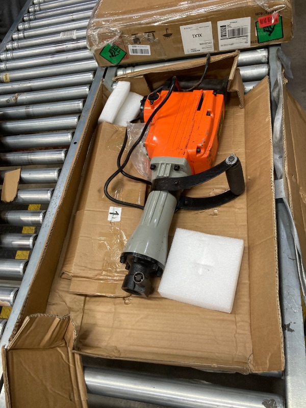 Photo 1 of **PARTIAL, USED, MISSING PARTS** VEVOR Demolition Jack Hammer, MAX 2200W Electric Jackhammer Heavy Duty, 1400 BPM Concrete Breaker 4pcs Chisels Bit Chipping W/Case, Gloves