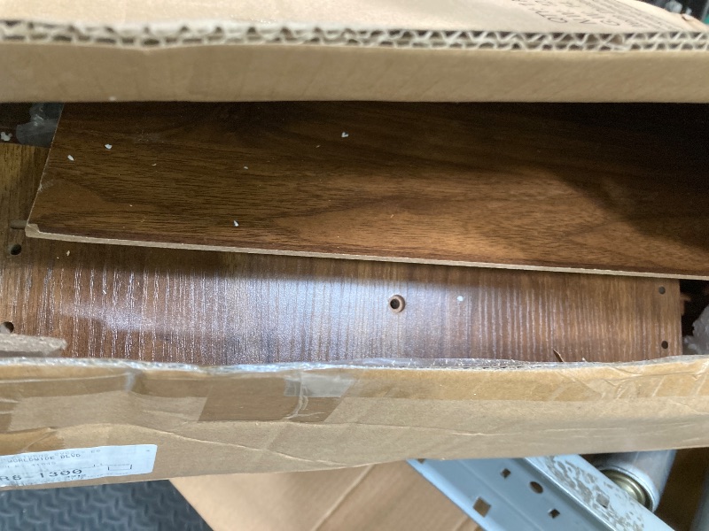 Photo 1 of **DAMAGED PARTS***Apetaccat Night Stand, Fluted Nightstand Bedside Tall Farmhouse Nightstand with 3 Drawers, Mid Century Modern Side Accent Table,Bedside End Table for Bedroom, Living Room, Walnut