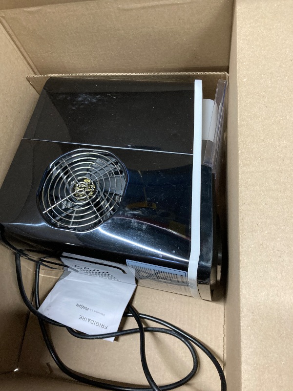 Photo 1 of ***DAMAGED -SELLING AS IS*** Frigidaire EFIC123-SSBLACK Compact Countertop Ice Maker, 26lbs of Ice per Day, Black Stainless