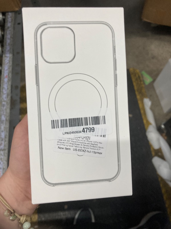 Photo 1 of [Tri-Shield Protection] for iPhone 15 Pro Max Case with 360° Spin Stand Compatible with MagSafe [Magnetic CD Ring][Screen & Camera Protector]Shockproof Plating Never-Yellowing, Natural Titanium-6.7"