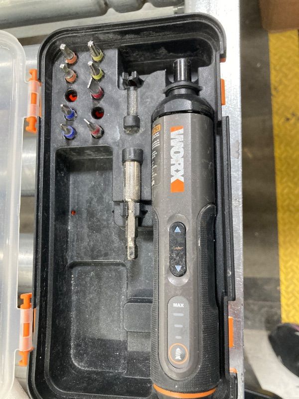 Photo 1 of **PARTS ONLY***WORX WX242L 4V Lithium Screwdriver - 30-Piece Accessory Kit - Cordless Electric Driver - Rechargeable Battery - Black/Silver - Home DIY, Assembly, Furniture Installation, Repairs, Professional Use