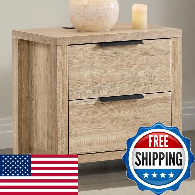 Photo 1 of Nightstands, Storage Nightstand with Type-C Charging Port, Farmhouse Bedroom Furniture