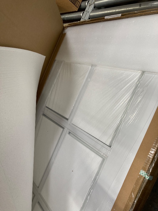 View 2 of (30" x 2) x 80" Clear Glass French Interior Door Slab, 10-Lite Glass Pantry Door for Bathroom Laundry Closet Pocket, Solid Core Pre-Assembled Panel Without Hardware, White