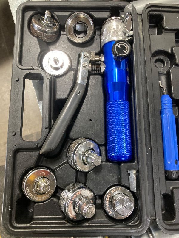 Photo 1 of ***PARTS ONLY***AMZCNC Hydraulic Tube Expander Compact Swaging Tool Kit with Tube Cutter, Deburring Tool and 7 Expander Heads for 3/8 to 1-1/8 Inches Copper Pipes HVAC Expander Tools (3/8“~1-1/8”), CT-300