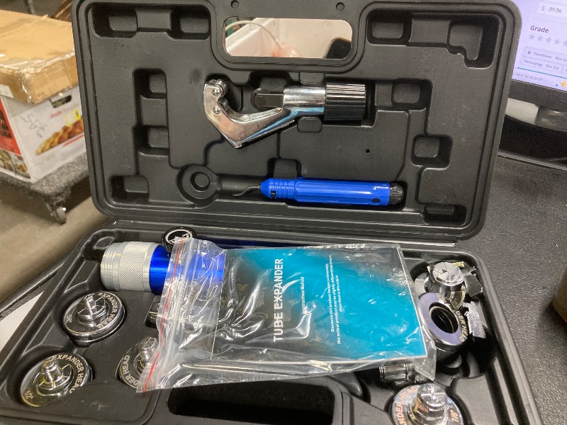 Photo 1 of ***PARTS ONLY***AMZCNC Hydraulic Tube Expander Compact Swaging Tool Kit with Tube Cutter, Deburring Tool and 7 Expander Heads for 3/8 to 1-1/8 Inches Copper Pipes HVAC Expander Tools (3/8“~1-1/8”), CT-300