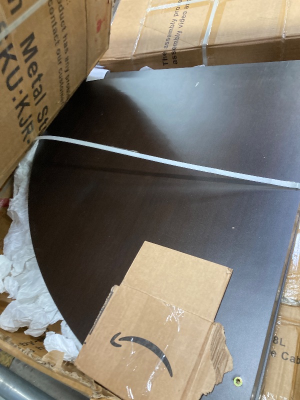Photo 1 of *Chipped/scratches* SQXLXDD 63 inch Large Round Foldable Table Top, Thick Wood Catering Banquet Party Tables Replacement Top Only, No Legs Round PatioTable Tops Extender (Dark Walnut, 54lbs)