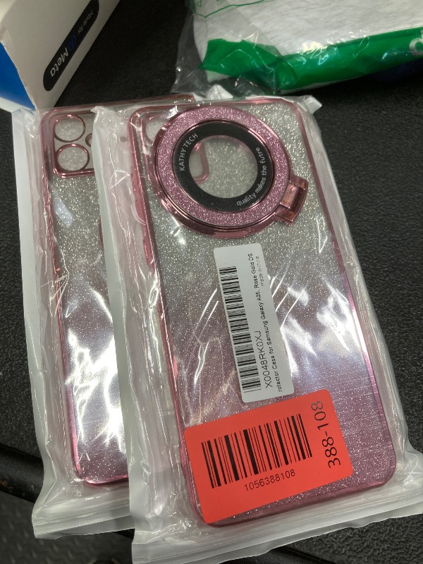 Photo 1 of *2 pack* LEMAXELERS Case for Samsung Galaxy A05 Compatible with Magsafe, Sparkly Bling Women Girls TPU Shockproof Cover with Stand Function Camera Protector Case for Samsung Galaxy A05, Rose Gold DS