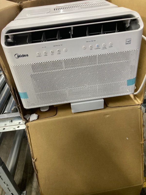 Photo 1 of *vents are dented* Midea 6,000 BTU U Shaped Smart Inverter Window Air Conditioner - Cools 250 Sq Ft, Ultra Quiet with Open Window Operation - Alexa/Google Assistant Compatible, 37% Energy Savings, Remote (2026 Edition)