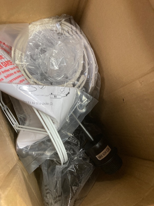 Photo 1 of ***One is missing a part***Hikczc Table Lamp for Living Room Bedroom, 23.5" Table Lamps Set of 2 with USB C+A Ports, Bedside Lamps for Nightstand with Linen Lamp Shades, 2 Dimmable LED Bulbs Included, Black***One is missing a part***