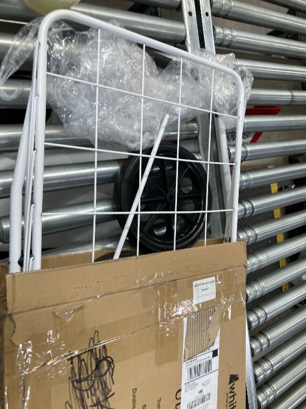 Photo 1 of **MISSING PARTS**Whitmor Extra Large Utility Foldable Shopping Cart with Wheels, 100 Lb Capacity, Heavy Duty Grocery Cart with Steel Frame, Foam Handle, Rolling Collapsible Utility Trolley for Grocery, Laundry