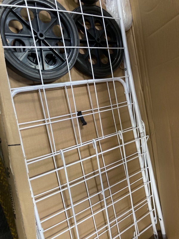 Photo 1 of **MISSING PARTS**Whitmor Extra Large Utility Foldable Shopping Cart with Wheels, 100 Lb Capacity, Heavy Duty Grocery Cart with Steel Frame, Foam Handle, Rolling Collapsible Utility Trolley for Grocery, Laundry