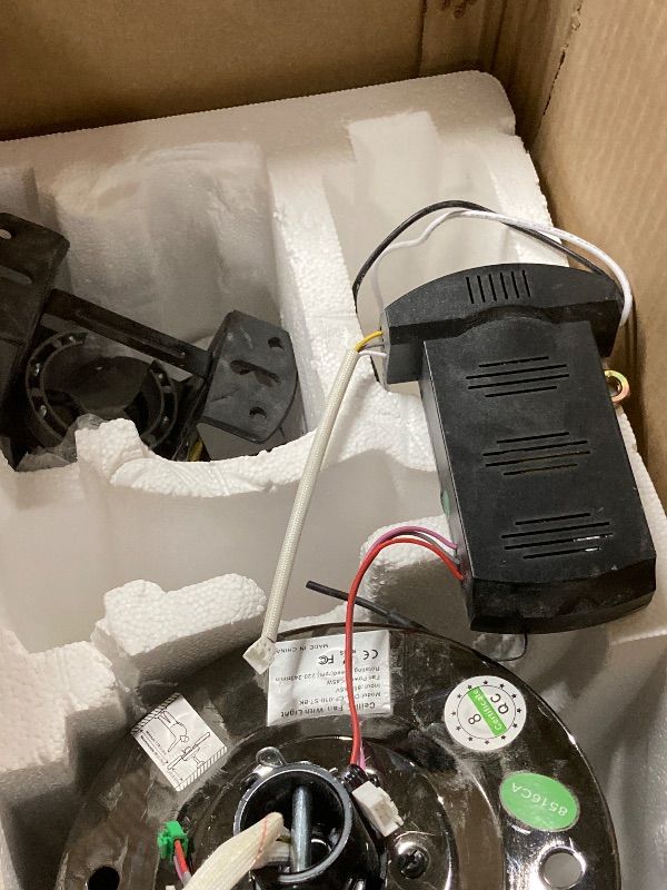 Photo 1 of ***MISSING PIECES -SELLING AS PARTS ONLY*** OKELI 52" Smart Ceiling Fan with Light, WiFi Enabled for Alexa & App Control, Reversible Black Modern Ceiling Fan with Dimmable LED Light and Remote, Clear Blades for Living Room Bedroom