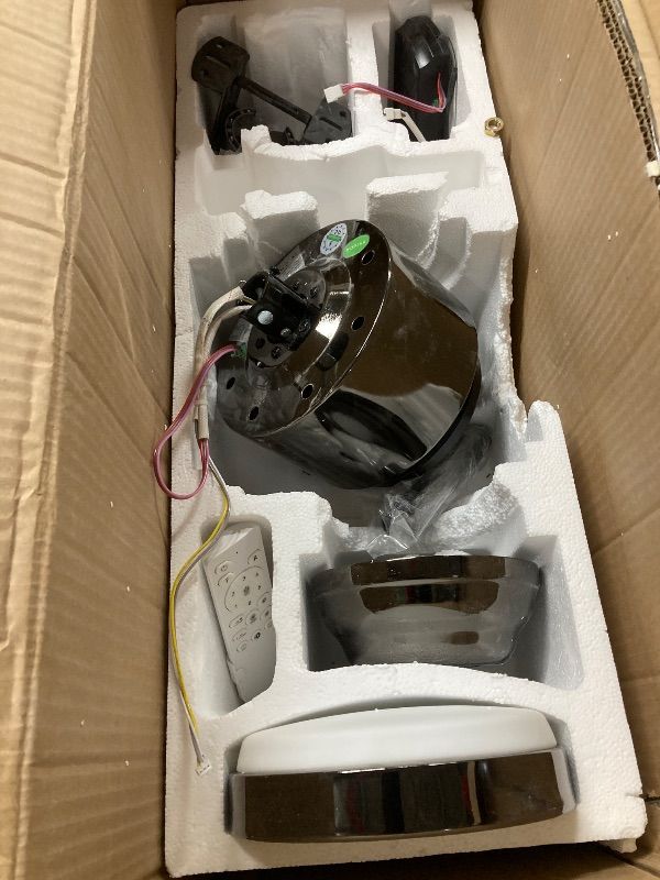 Photo 1 of ***MISSING PIECES -SELLING AS PARTS ONLY*** OKELI 52" Smart Ceiling Fan with Light, WiFi Enabled for Alexa & App Control, Reversible Black Modern Ceiling Fan with Dimmable LED Light and Remote, Clear Blades for Living Room Bedroom