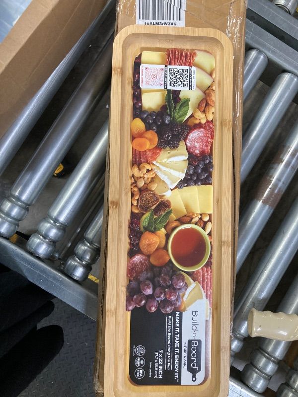 Photo 1 of **MISSING LID***FARBERWARE Rectangular Build-a-Board Cutting Board with Single Compartment and Clear Locking Lid for Charcuterie, Snacks, and More, Bamboo