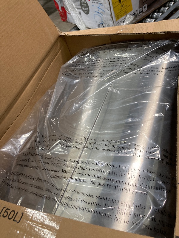 Photo 1 of ***DAMAGED***Ninestars 13 Gallon Automatic Trash Can, 50L Touchless Motion Sensor Garbage Can with Odor-Sealing Lid, Rectangular Stainless Steel, Silver Trim