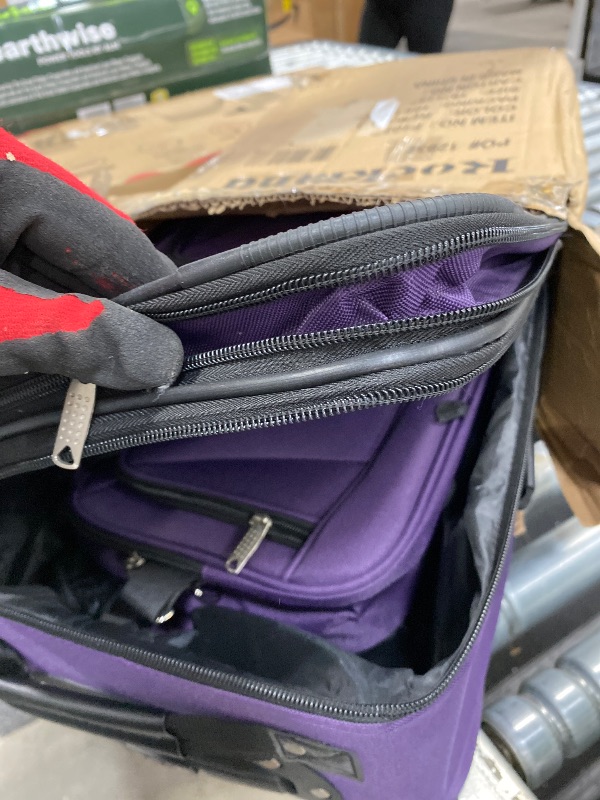 Photo 1 of ***Handle is broken doesn't pull up***Rockland Fashion Expandable Softside Upright Luggage Set, Purple, 2-Piece (14/19)***Handle is broken doesn't pull up***