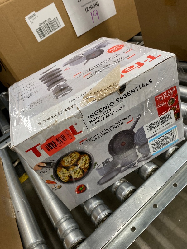 Photo 1 of **MISSING PARTS/2 POTS ONLY***T-fal Ingenio Essentials Cookware Set with Detachable/Removable Handle 11 Piece, Granite Titanium Non Stick, Oven Broiler Safe 500F, Stackable, Pots and Pans Set, Frying Pans, Dishwasher Safe, Gray