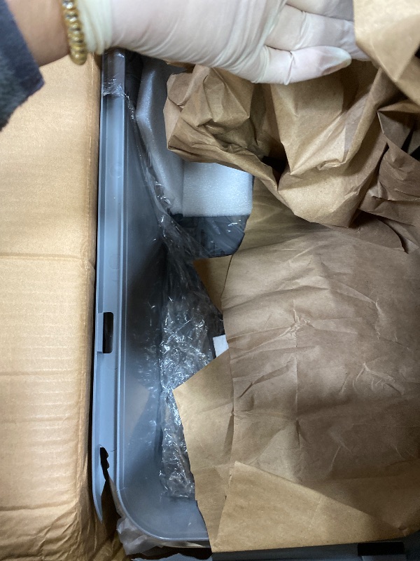 Photo 1 of **PARTS ONLY/LID IS CRACKED***Kettnjoy Top Entry Cat Litter Box with Lid, Stainless Steel Enclosed Cat Kitty Litterbox, Top Loading Large Metal High Side Litter Pan Tray Box Enclosure Easy Cleaning Anti-Leakage