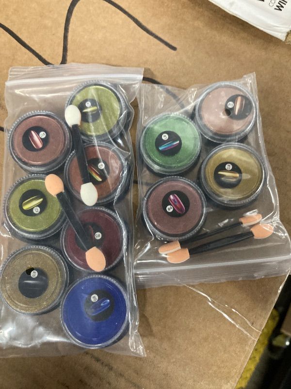 Photo 1 of **MISSING 9 JARS**Artdone 20 Jars Chrome Nail Powder Set Metallic Mirror Effect Holographic Aurora Chameleon Pigment 1g/Jar for Nail Art Glitters Gel Polish Supply Mermaid Unicorn Kit