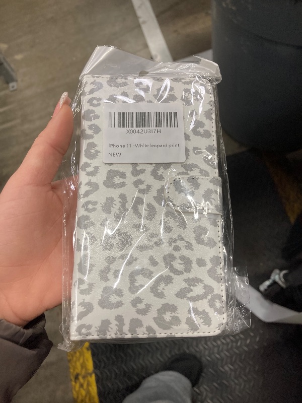 Photo 1 of ?????? for iPhone 11 Case Wallet Magsafe Compatible 2 in 1 Detachable with Card Holder Pu Leather Flip Folio Credit Card Slots Stand Magnetic Shockproof Phone Cover (6.1")-White Leopard Print