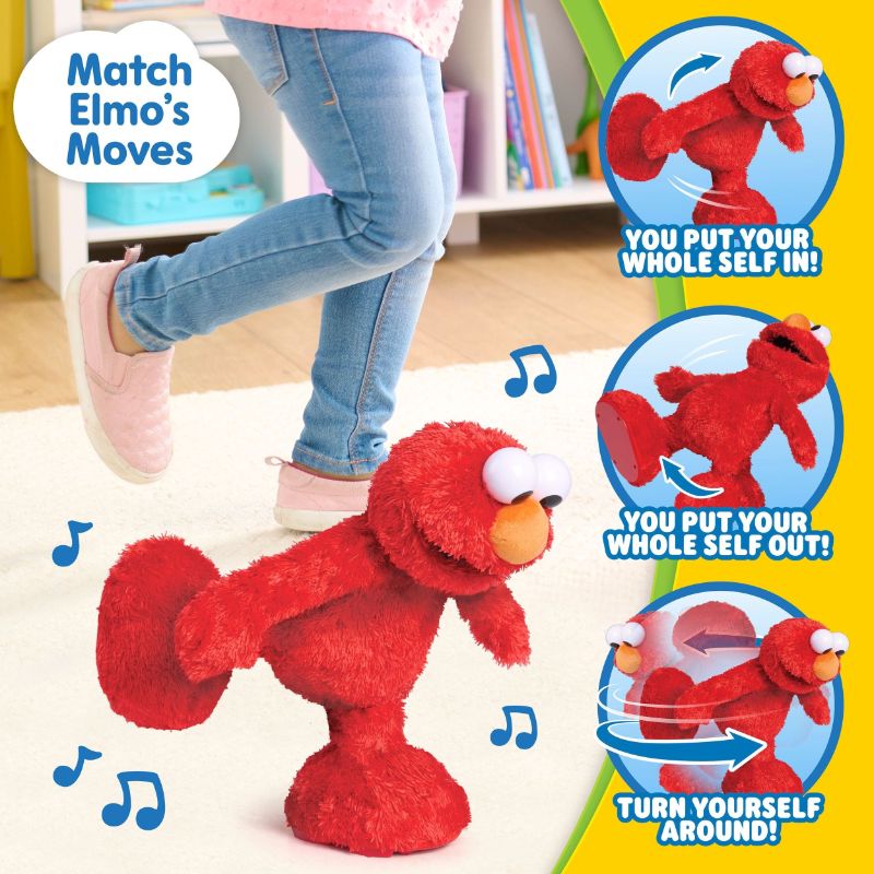 View 1 of **MISSING BATTERY COVER/TAPE RESIDUE ON FACE**Sesame Street Hokey Pokey Elmo Plush with Music and Motion, 36 Cm Bilingual Plush, Ages 18 Months+