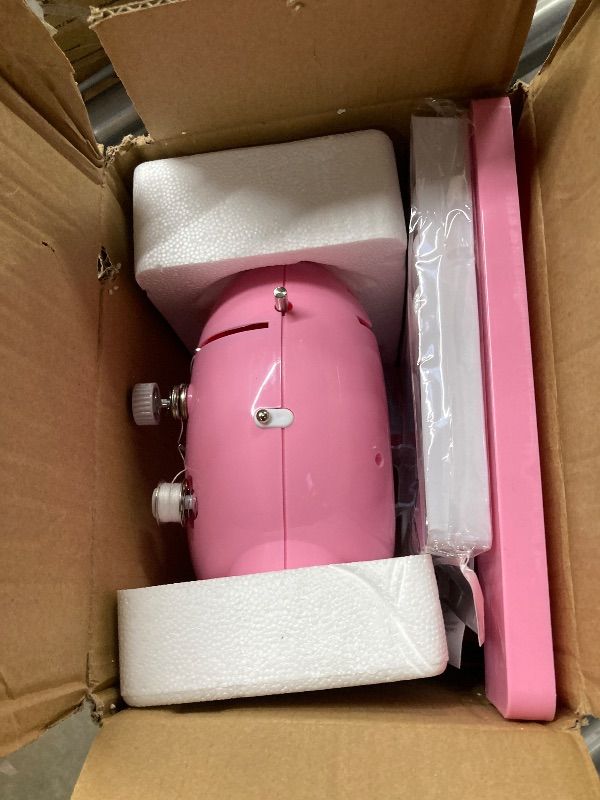 Photo 1 of ***Missing all accessories***Sewing Machine for Beginners with Expansion Table and Foot Pedal and 42Pcs Sewing kit Finger Guard & Light Mini Small Portable Sewing Machines 2-Thread 2-Speed 2-Switches for Kids Ages 8-12 Peach Pink***Missing all accessories