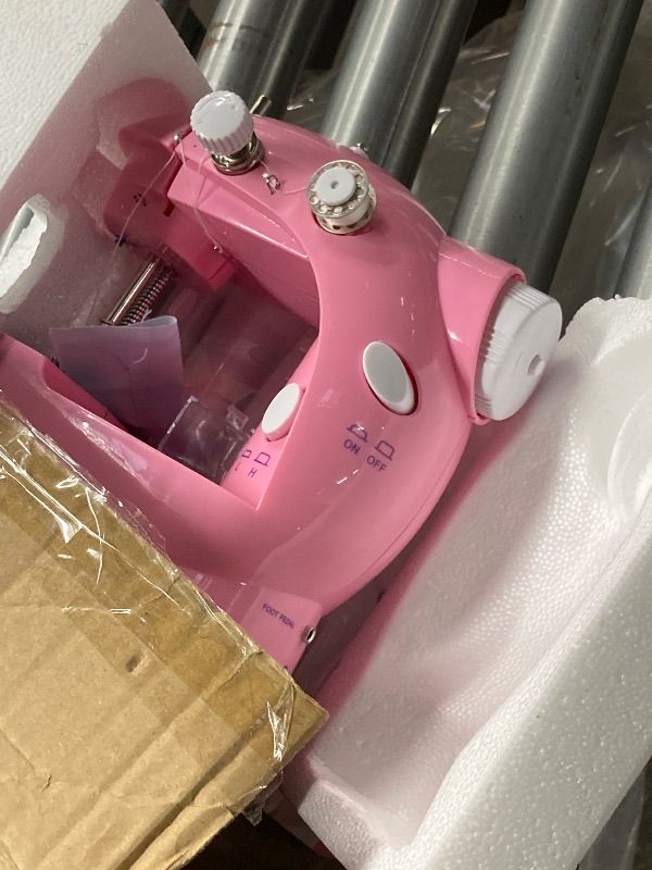 Photo 1 of ***Missing all accessories***Sewing Machine for Beginners with Expansion Table and Foot Pedal and 42Pcs Sewing kit Finger Guard & Light Mini Small Portable Sewing Machines 2-Thread 2-Speed 2-Switches for Kids Ages 8-12 Peach Pink***Missing all accessories