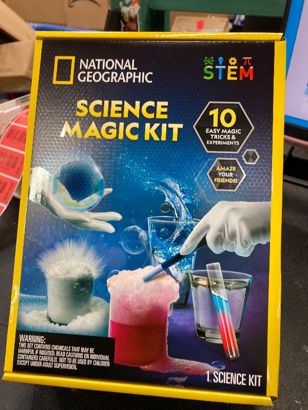 Photo 1 of **MISSING PARTS**Blue Marble National Geographic Magic Chemistry Set – Science Kit for Kids with 10 Amazing Magic Tricks, STEM Projects and Science Experiments, Science Toys, Great Gift for Boys and Girls 8-12
