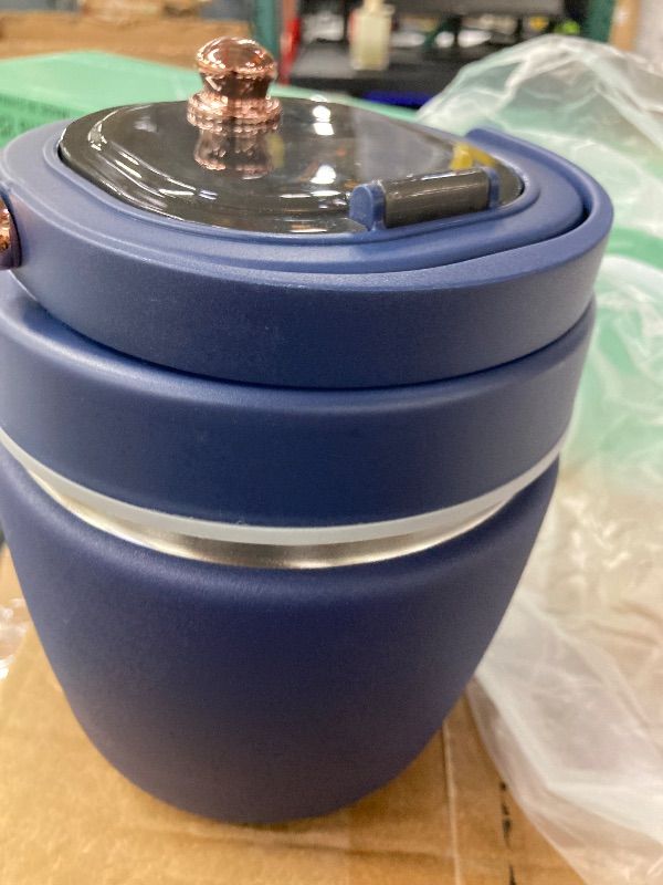 View 3 of **MISSING BAG AND SPOON***40oz Stainless Steel Vacuum Insulated Food Jar for Adults Wide Mouth Lunch Container with Spoon Fork and Carrying Bag Leak-Proof Soup Thermo Bento Box for Hot Food and Cold Food | Office, Travel Blue