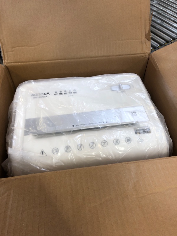 Photo 1 of Aurora AU1480MA Professional Grade 14-Sheet Micro-Cut Paper and CD/Credit Card Shredder/ 30 Minutes Continuous Run Time, White/Gray