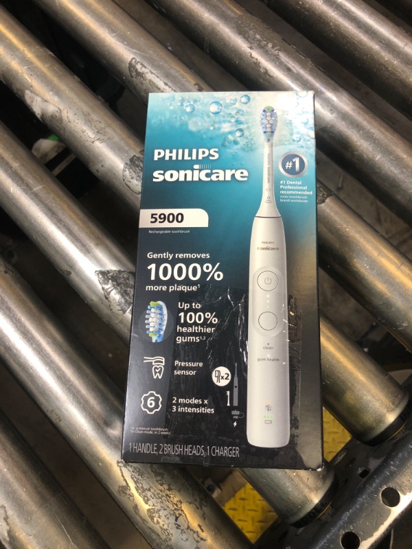 Photo 1 of Philips Sonicare 5900 Series Electric Toothbrush - Next-Generation Sonicare Technology, Pressure Sensor, 6 Brushing Settings, SmarTimer, BrushPacer, 21-Day Runtime, White, Model HX7130/02