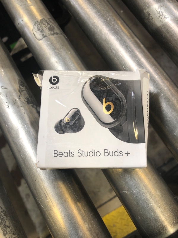 Photo 1 of Beats Studio Buds + | True Wireless Noise Cancelling Earbuds, Enhanced Apple & Android Compatibility, Built-in Microphone, Sweat Resistant Bluetooth Headphones, Spatial Audio - Black/Gold