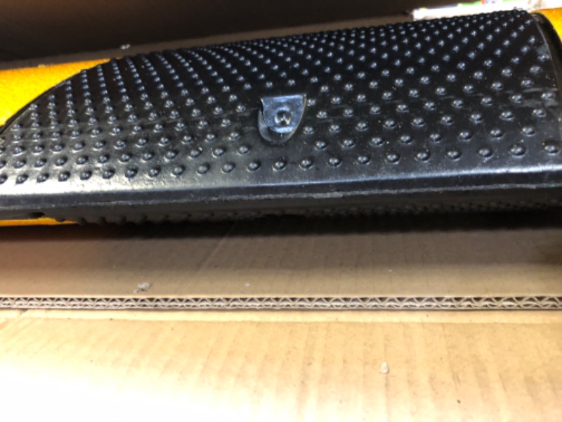 Photo 1 of CXRCY Heavy Duty Speed Bumps 6FT 2 Pack 2-Channel Modular Traffic Driveway Speed Bump Hump Heavy Duty Rubber Cable Ramp with 8 Bolts for Asphalt Concrete Garage Gravel Roads (72 x 12 x 2.4 Inch)