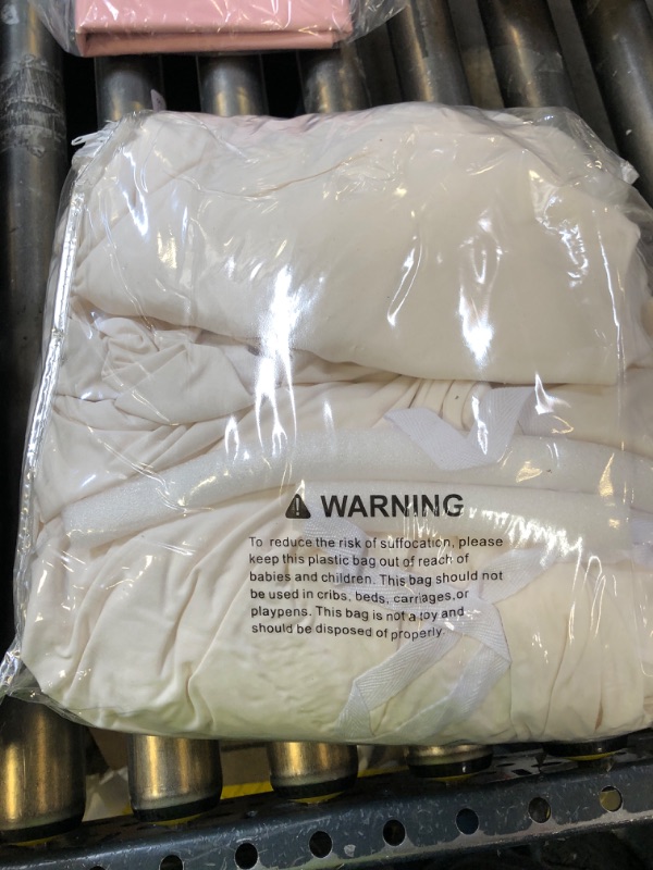 Photo 1 of KinCam Sectional Couch Covers L Shape Sofa Covers Super Stretch 2pcs Sofa Slipcovers for 3 + 3 Seaters Sectional Chaise Slipcover with 2pcs Pillow Covers for Pets Kids, White