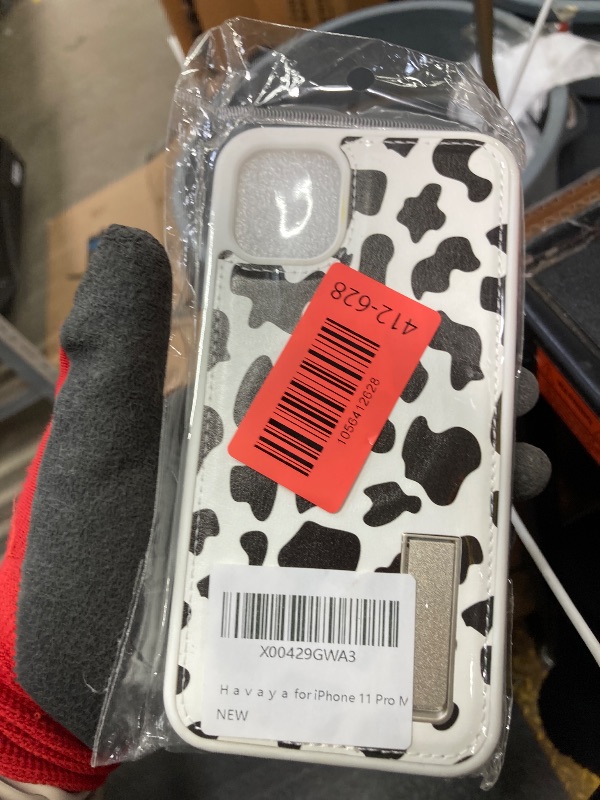 Photo 1 of ?????? Compatible Magsafe iPhone 11 Pro Max Cases Mganetic iPhone 11 Pro Max case with Stand iPhone 11 pro max Leather case with Kickstand-Cow Print Black