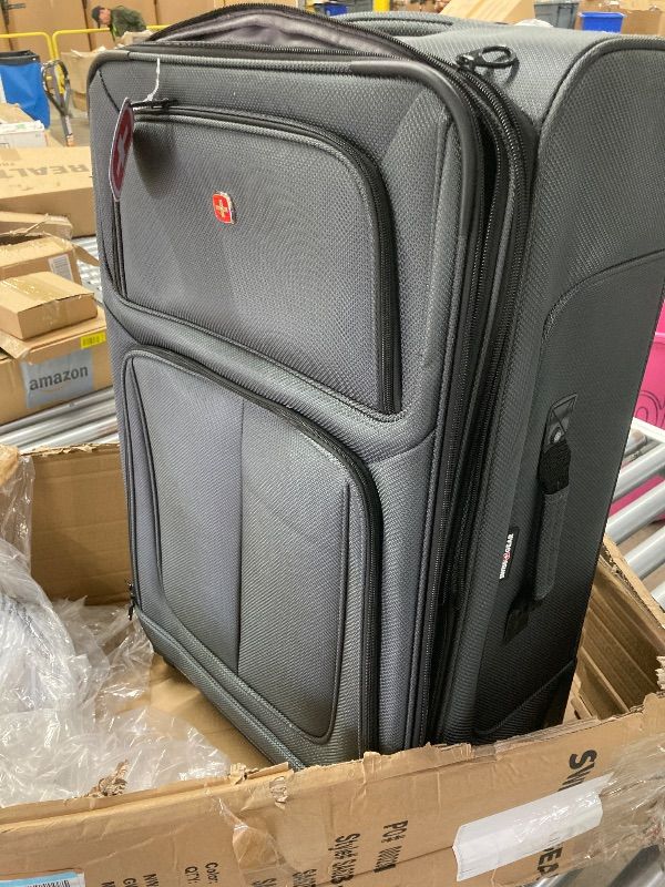 Photo 1 of ***ONE SUITCASE ONLY -MISSING 2 SELLING AS IS *** SWISSGEAR Sion Softside Expandable Spinner Luggage Durable Lightweight Travel Suitcase, Dark Grey, 1-Piece Set (29)