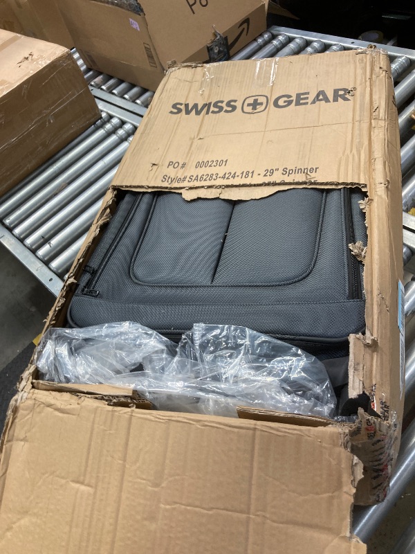 Photo 1 of ***ONE SUITCASE ONLY -MISSING 2 SELLING AS IS *** SWISSGEAR Sion Softside Expandable Spinner Luggage Durable Lightweight Travel Suitcase, Dark Grey, 1-Piece Set (29)