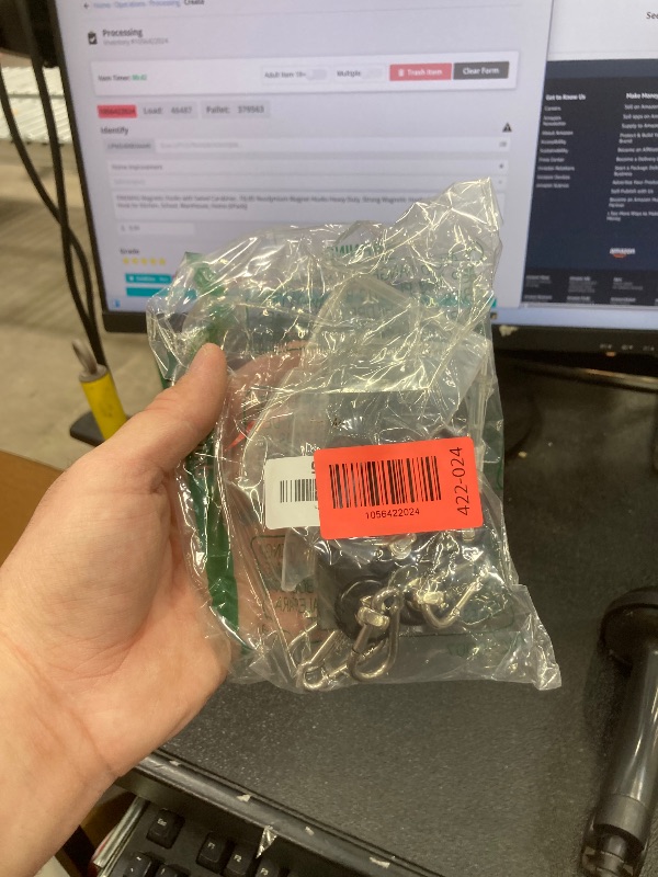 Photo 1 of ***Missing one hook***FINDMAG Magnetic Hooks with Swivel Carabiner, 70LBS Neodymium Magnet Hooks Heavy Duty, Strong Magnetic Hooks for Hanging Magnet with Hook for Kitchen, School, Warehouse, Home (6Pack)***Missing one hook***