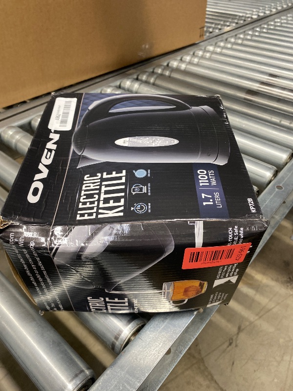 Photo 1 of **MISSING HEATER**OVENTE Electric Kettle, 1.7L Fast Boiling Water Heater for Coffee or Tea, BPA Free with Water Level Gauge, Auto Shut-Off, Boil-Dry Protection, Indicator Light and Removable Filter, Black KP72B