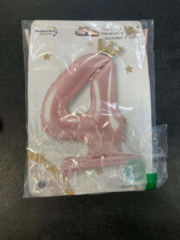 Photo 1 of 40 Inch Pastel Pink Foil Balloon Number 4, Large Self Inflating Light Pink Number Balloons 0-9 Pearl Pink Helium Number Balloons Set for Girls 4th Birthday Women Anniversary Party Decoration Supplies