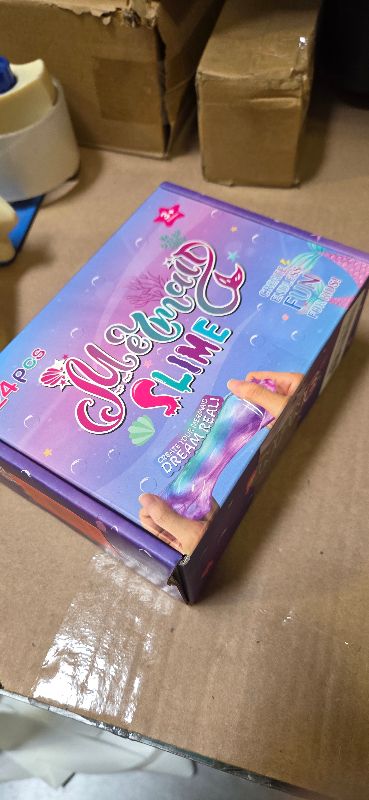 Photo 1 of 24 Pack Mermaid Slime Party Favors for Kids Slime Cup Bulk DIY Stress Relief Putty Toy Christmas Easter Birthday Goodie Bag Stuffer Classroom Reward for Girls Boys Stretchy Non-Sticky