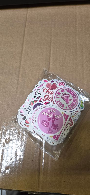 Photo 1 of 200PCS Cheer Stickers, Vinyl Cheerleading Stickers for Laptop Cheer Stuff Water Bottles Pink Cheerleaders Gifts for Girls Cheer Lover Team School Teens