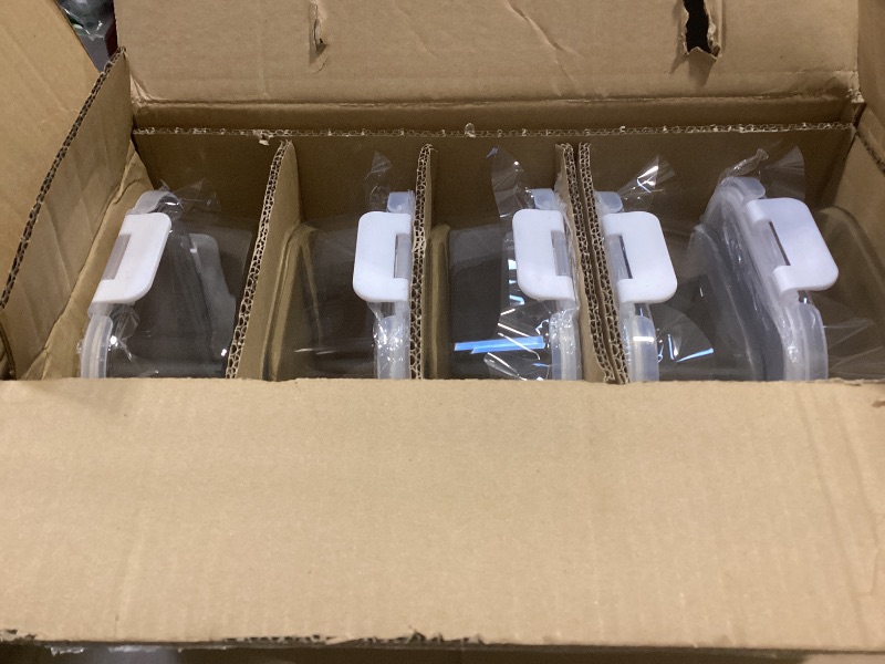 Photo 1 of [5-Packs, 36 Oz.] Glass Meal Prep Containers with Locking Lids Glass Food Containers,Airtight Lunch Container,Microwave, Oven, Freezer and Dishwasher (4.5 Cup, White)