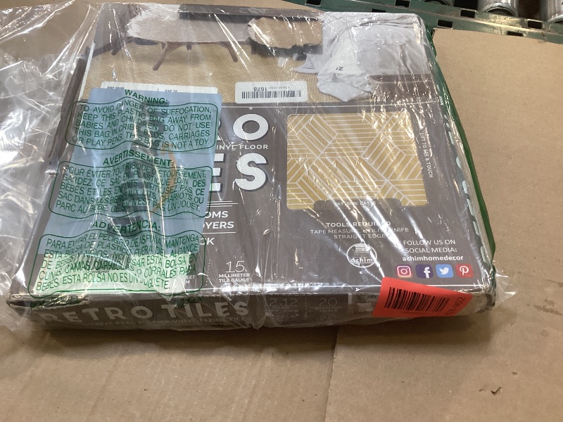 Photo 1 of Retro Self Adhesive 12-Inch Vinyl Floor Tiles, 20 Tiles - 12" x 12", Latte Pattern - Peel & Stick, DIY Flooring for Kitchen, Dining Room, Bedrooms & Bathrooms by Achim Home Decor, Tan