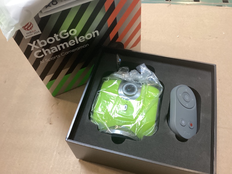 Photo 1 of XbotGo Chameleon AI Auto Sports Action Camera - 4K 60FPS Soccer Camera and Basketball Tracking Camera for Team Sports, Live Streaming, No Subscription, Works with iOS & Android (Lemon Green)