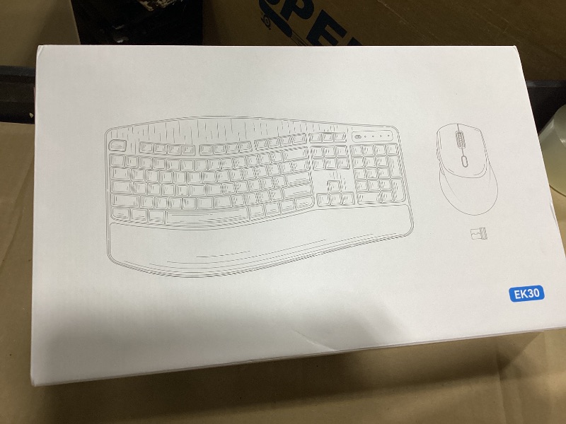 Photo 1 of Wireless Keyboard and Mouse Combo,2.4G Full Size Wave Keys Ergonomic Keyboard with Wrist Rest for Natural Typing, 3 DPI Adjustable Ergonomic Silent Mouse for Computer/Laptop/Windows/Mac (Black)